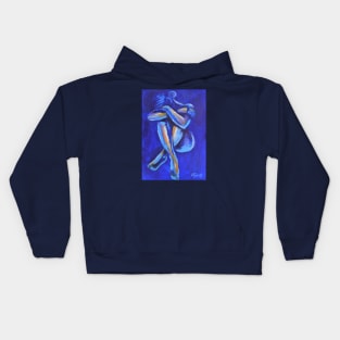 Blue Mood 8 - Female Nude Kids Hoodie